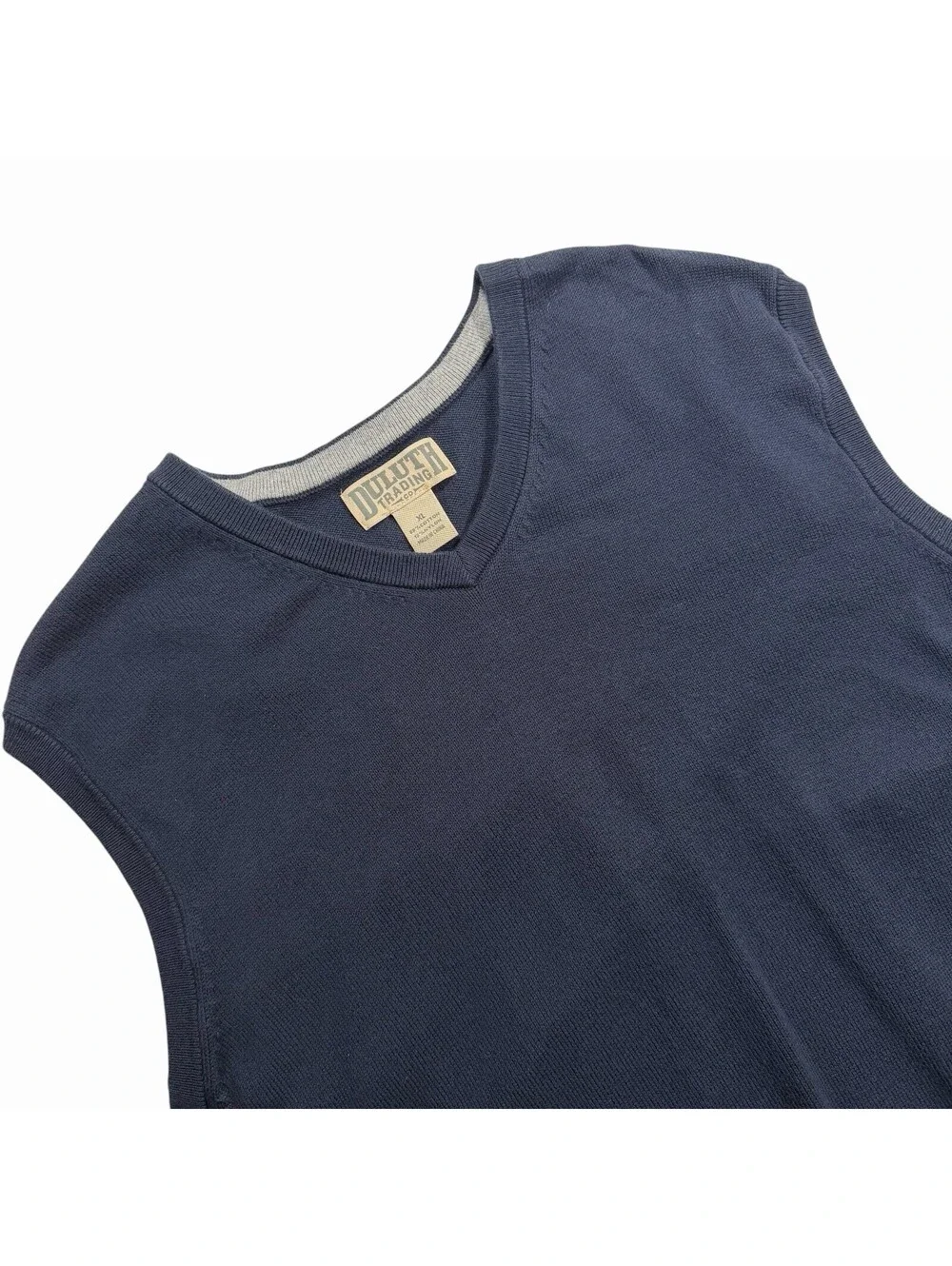 Duluth Trading Co. Men's Navy Blue V-Neck Sweater Vest Size XL